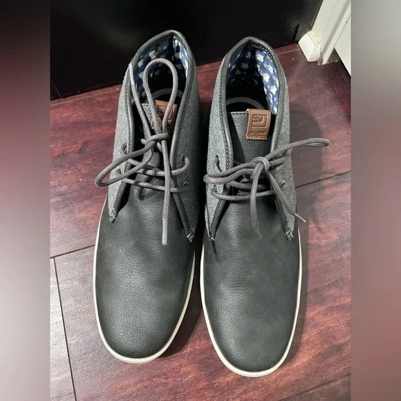 Ben Sherman Chukka Boots Grey high top shoes Sz 9 Canvas & Pebble Leather NWOT - Picture 4 of 8